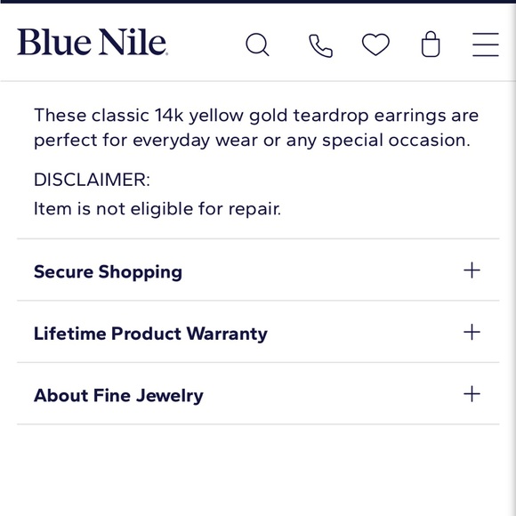 Elegant Gold Teardrop Earrings - Picture 9 of 9